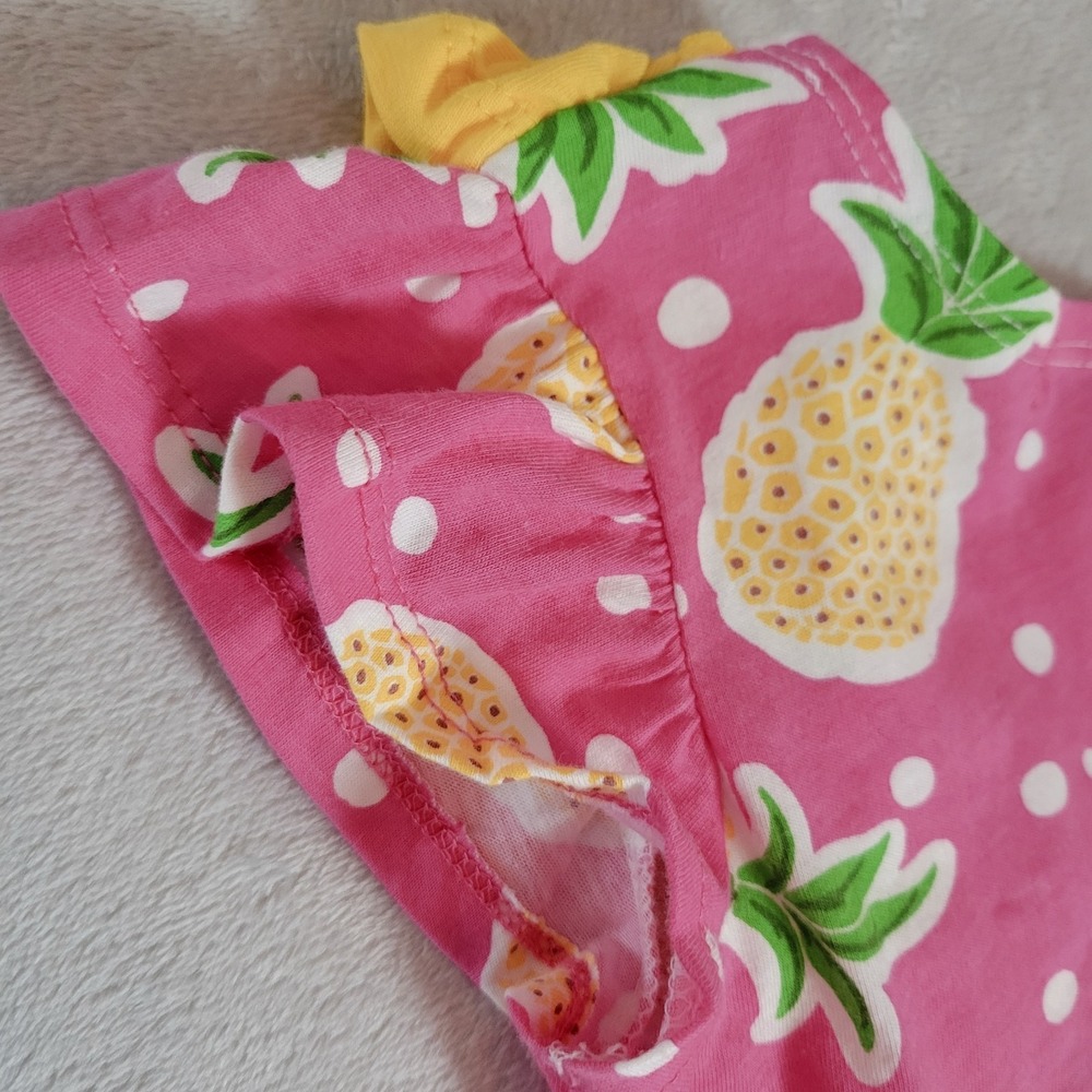 Jelly The Pug Girls Size 4 Maxi Dress Pineapple Print Collection Pink Colorful - Picture 7 of 7
